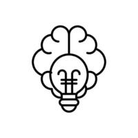 brainstorming icon with isolated line style on white background, eps file and easy to edit and change color. vector