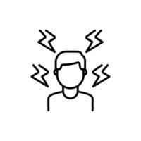stressed person icon with line style isolated on white background, eps file and easy to edit and change color. vector