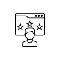 customer review icon with line style isolated on white background, eps file and easy to edit and change color. vector