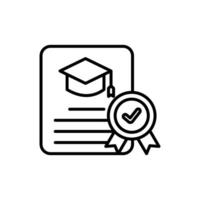 degree certificate icon with line style isolated on white background, eps file and easy to edit and change color. vector