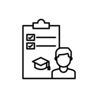 report card icon with line style isolated on white background, eps file and easy to edit and change color. vector