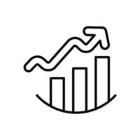 growth business icon with line style isolated on white background, eps file and easy to edit and change color. vector