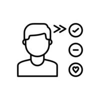 customer behavior icon with line style isolated on white background, eps file and easy to edit and change color. vector