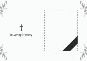 Memorial Program Template Minimalist design with elegant cross Ideal for tribute cards and service vector