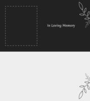 floral background for funeral In loving memory text and photo frame vector