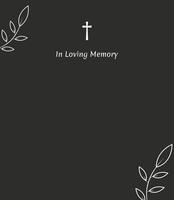 abstract floral background for funeral Black background and white cross vector