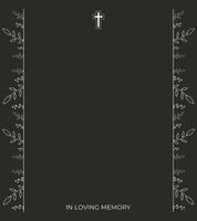 Black memorial card. Funeral events. Empty space for text. vector