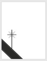 Elegant Memorial Announcement. Thoughtful design with cross and mourning ribbon vector