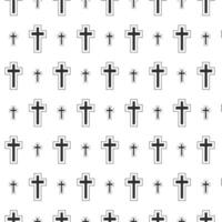 seamless pattern with church cross on white background vector