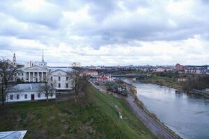 Grodno, Belarus, 03.01.2025 A city view with a river running through it photo