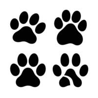 Set of Black Dog Paw Prints Icons vector
