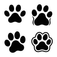 Cute Paw Print Shapes Dog and Cat Footstep Icon Set vector