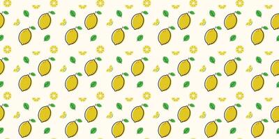 playful scatter seamless pattern with lemon vector