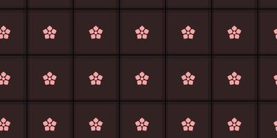 Design seamless pattern with abstract flowers and geometric square lines. Suitable for textile and wallpaper and other vector