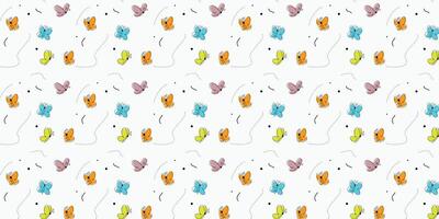 butterfly scatter pattern. cute seamless pattern and editable background design for textile vector