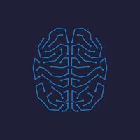 a digital brain with a futuristic design featuring neural connections Scalable format suitable for presentations websites infographics and tech projects vector