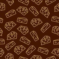 a seamless pattern with cheese on a brown background vector