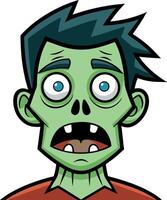 Scary zombie cartoon face vector