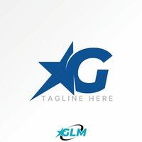 text word G sans serif italic font cut star typography success entertainment vector