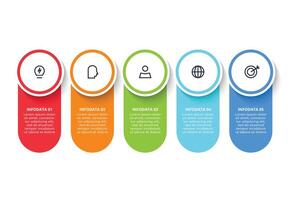Business data visualization. Creative concept for infographic with 5 steps, parts or processes. vector