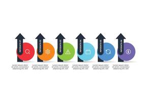 Workflow concept for infographic with 6 options, parts or processes. vector