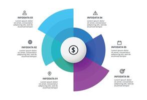 Creative concept for infographic with 6 parts or processes. vector