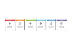 Workflow concept for infographic with 6 steps, vector