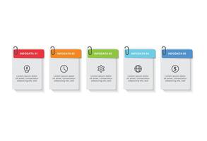 Creative concept for infographic with 5 options. Business data visualization. vector