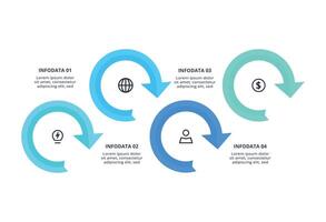 Creative concept for infographic with 4 parts or processes. Business data visualization. vector