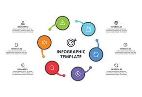 Process chart. Elements of graph, diagram with 6 steps vector