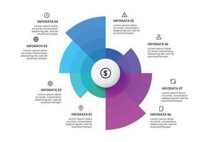 Workflow concept for infographic with 8 steps, options, parts or processes. vector