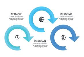 Business data visualization. Elements of graph, diagram with 3 options. Process chart. vector