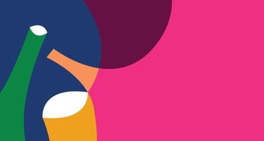 A colorful abstract illustration of a woman with a pink and blue background vector