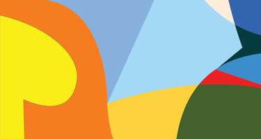 A colorful abstract painting with a yellow, orange, blue and green background vector