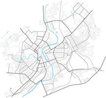 Orel city map - town streets on the plan. Map of the scheme of road. Urban environment, architectural background vector