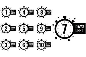 Countdown Days to Go Poster with 7 Days Left. Countdown to Deadline Concept . Time Display with Number Seven. Sales or Promotion Clock Sign Business Concept Number Days Left vector