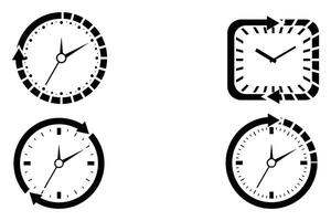 Extensive Collection of Clock Icons in Modern Line Style Isolated on White Background Time and Watch Symbols for Digital Use vector