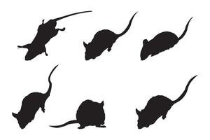 A set of silhouettes of mice vector