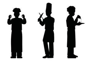 Silhouette Set of Female Waiter Serving Drinks in Various Poses Illustration Representing Work Business and Lifestyle Concepts vector