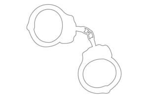 Handcuffs Outline Icon Clipart Isolated on White Background vector