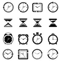 Complete Set of Hourglass Icons Sandglass Timer and Clock Flat Icons for Time Management Collection vector