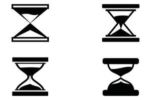 Comprehensive Hourglass Icon Set Featuring Sand Clock Signs Stopwatch Timers and Reload Hourglass Symbols Illustration Collection vector