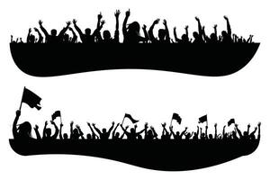 Silhouette Crowd with Flags and Banners for Sports Events and Protests vector