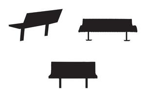 Four black silhouettes of benches on a white background vector