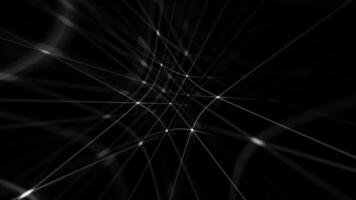 Glowing white plexus grid of digital data nodes and flashing information streams. Full HD and looping computer network data connections technology background. video