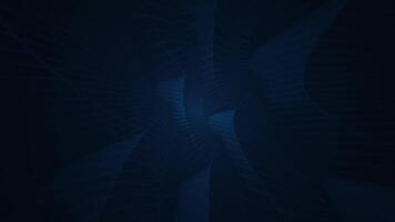 Dark blue spinning curved geometric shapes with wireframe lines. Full HD and looping abstract technology motion background animation. video