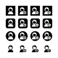 User Management Icons Set For Add Delete Search And Basic Profile Account Settings vector