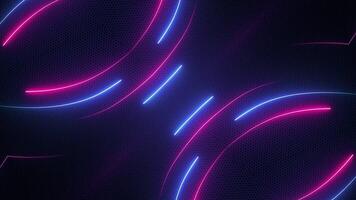 Trendy gaming background with glowing red and blue neon light beams on dark carbon mesh. Stylish futuristic technology animation. Full HD and looping motion background animation. video