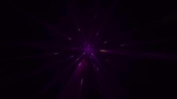 Glowing neon colored stars in space background. Flying through a galaxy of stars and light beams at hyperspace warp speed. Looping, full HD motion background animation. video