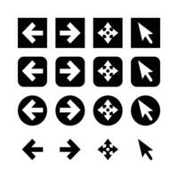 Navigation Arrows Cursor Icon Set Simple Design Flat Style Direction Signs Graphic Resource vector